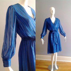 Vintage 70s Pure Silk Secretary Dress